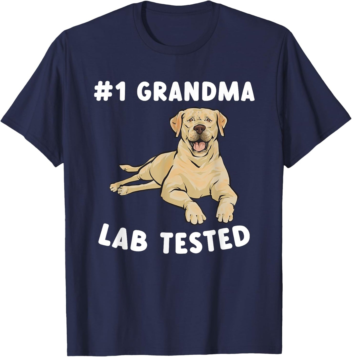 Yellow Labrador Retriever Grandma Yellow Lab Tested T-Shirt - T-Shirt | Navy