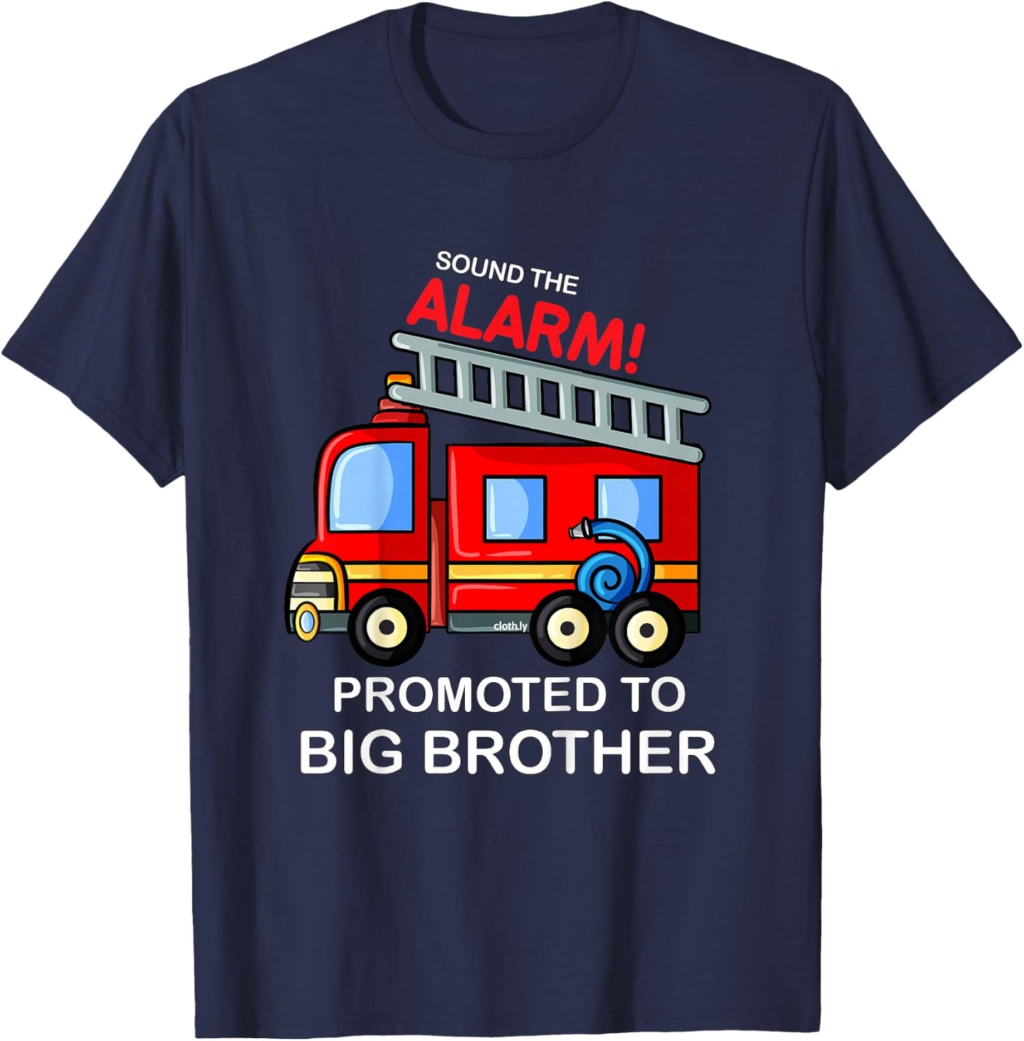 Kids Promoted to Big Brother Shirt Firetruck T-Shirt - T-Shirt | Navy