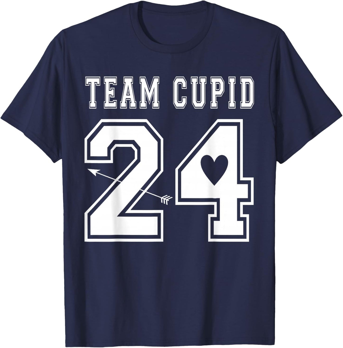 Team Cupid 2024 Valentines Day Sports Jersey Style T-Shirt - T-Shirt | Navy