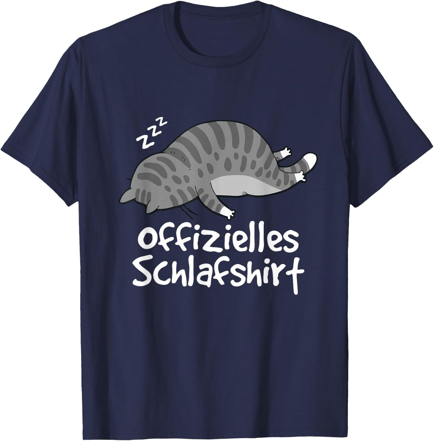Offizielles Schlafshirt Katze Pyjama Lustig Cat Mom Geschenk T-Shirt - T-Shirt | Navy
