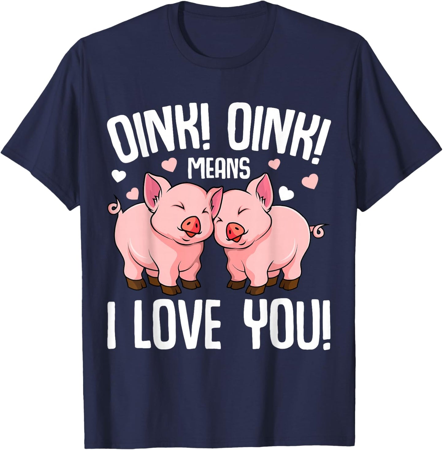 Pig Oink Women Kids Girls T-Shirt - T-Shirt | Navy