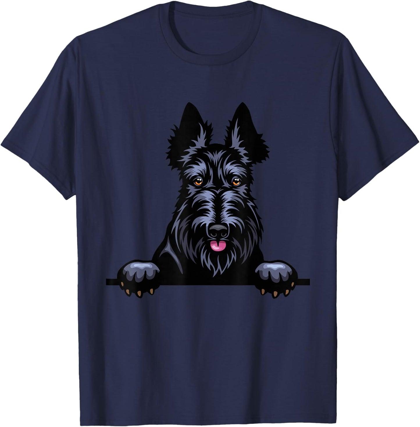 Scottish Terrier Dog Breed Popping Up Fun Scottie Owner T-Shirt - T-Shirt | Navy