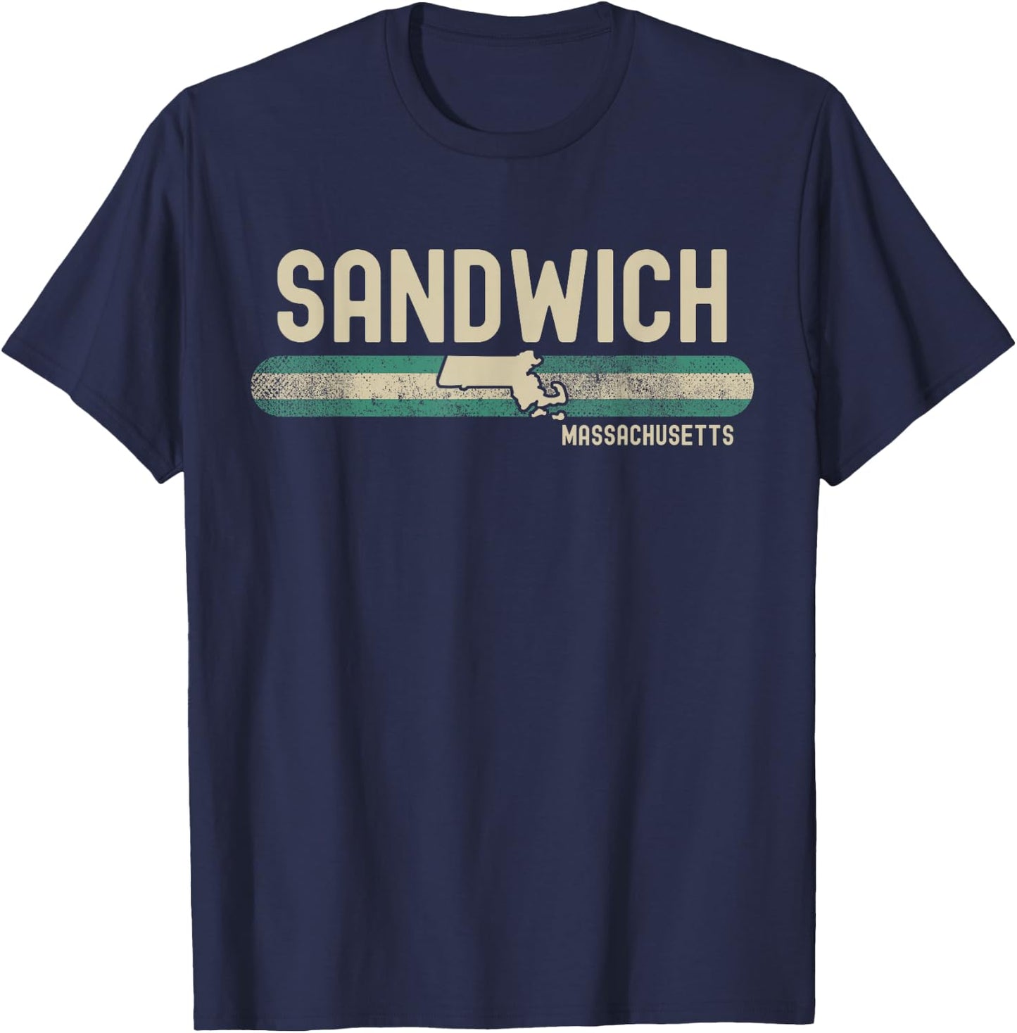 Sandwich MA | Massachusetts | Travel & 80s Style T-Shirt - T-Shirt | Navy