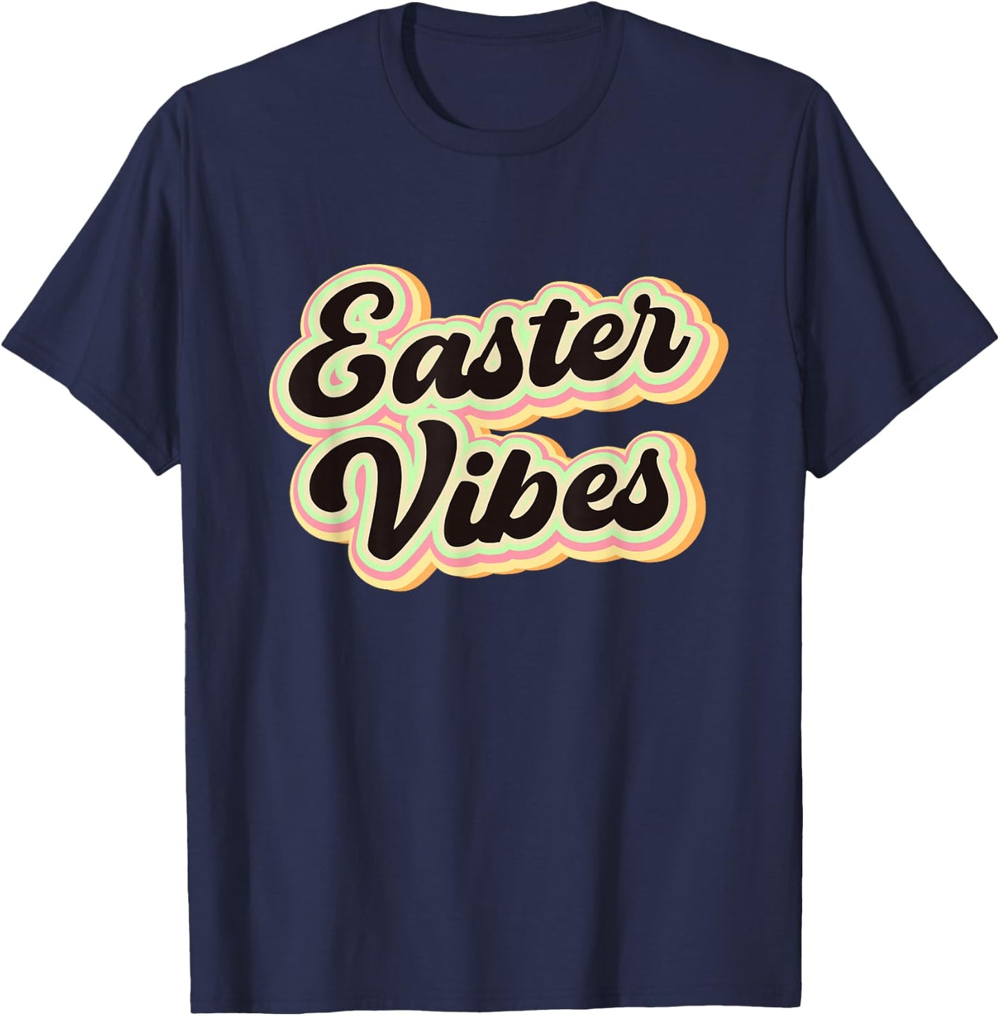 Easter Vibes Easter Mood Easter Party Retro Easter T-Shirt - T-Shirt | Navy