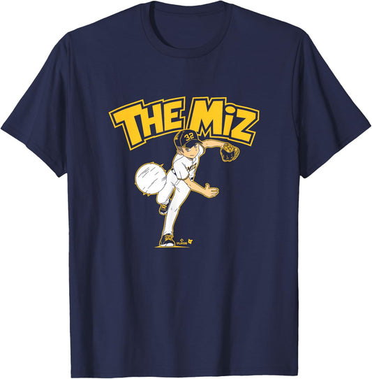 Jacob Misiorowski - Anime Miz - Milwaukee Baseball T-Shirt - T-Shirt | Navy
