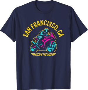 San Francisco California Sport Bike Motorcycle Racing Design T-Shirt - T-Shirt | Navy