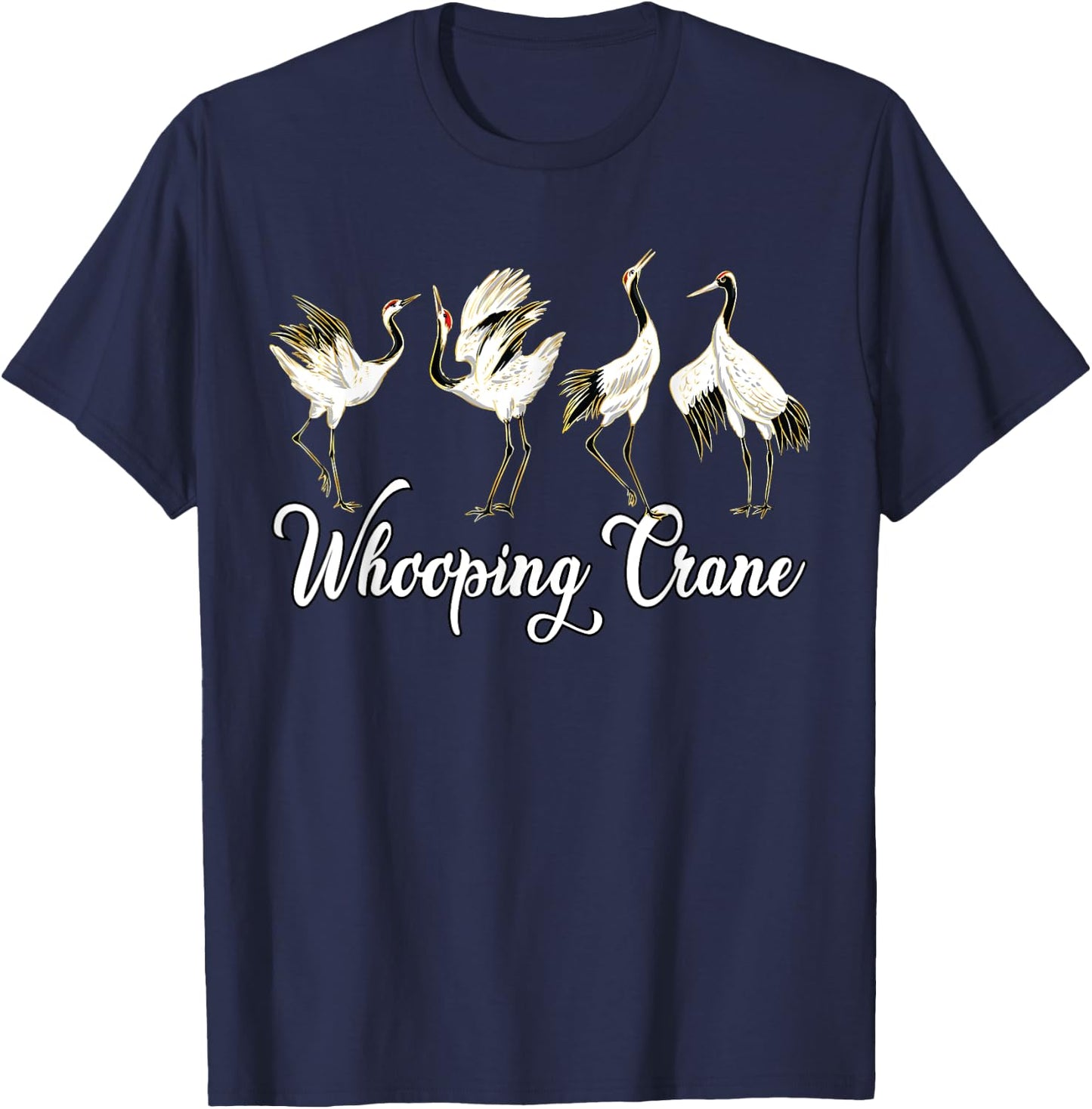 Whooping Crane Birds T-Shirt - T-Shirt | Navy