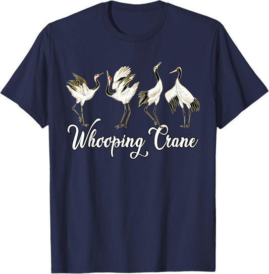 Whooping Crane Birds T-Shirt - T-Shirt | Navy