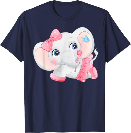 Baby elephant girl T-Shirt - T-Shirt | Navy