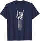 Rock On Hand Guitar Sign Heavy Hard Music , Black, S T-Shirt - T-Shirt | Navy