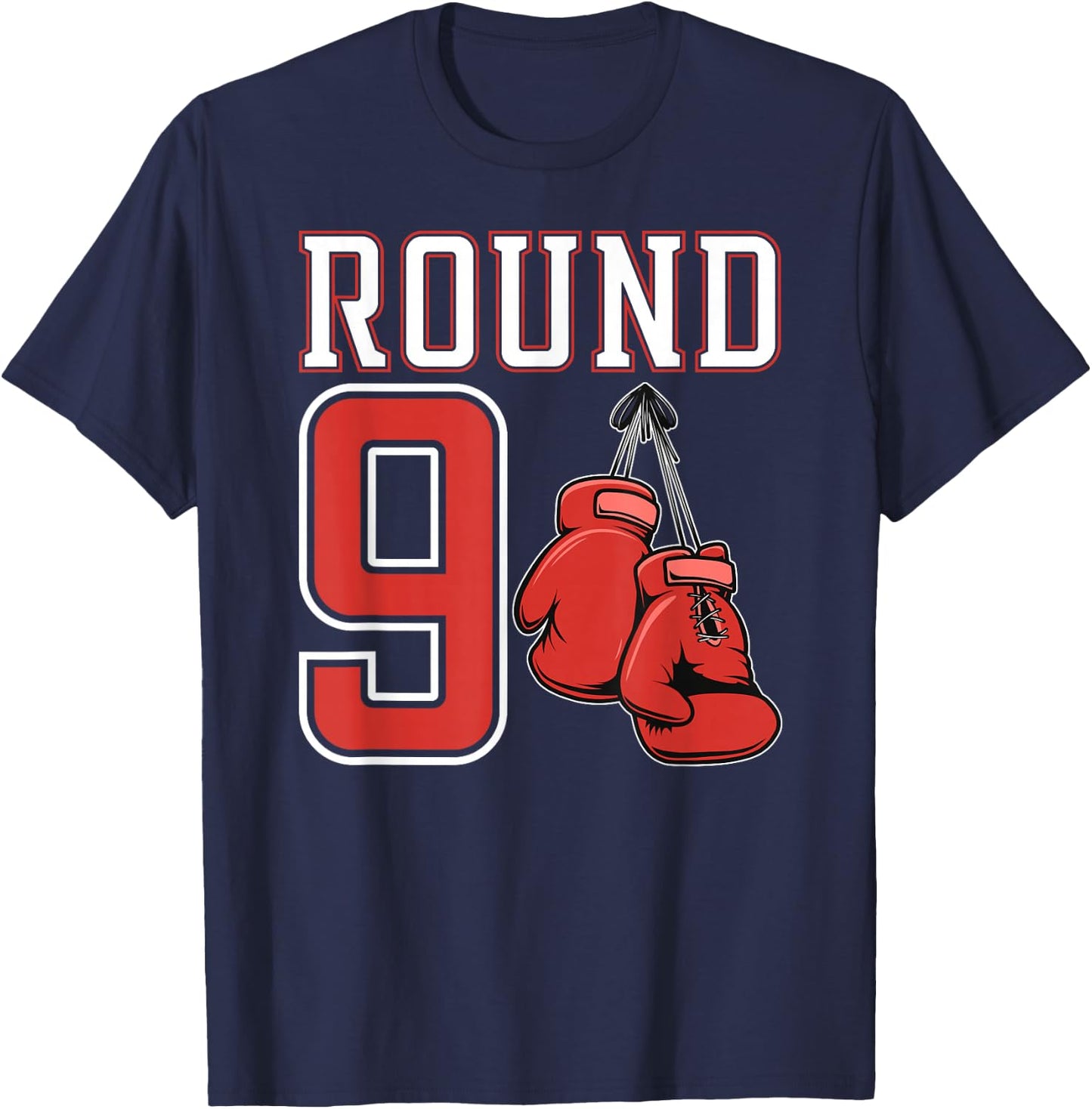9th Birthday Boxing Boy 9 Year Old Boxer Bday Party T-Shirt - T-Shirt | Navy