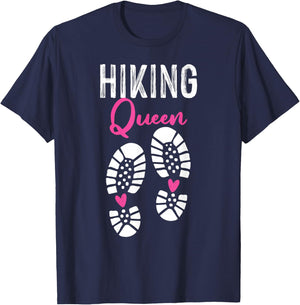 Funny Female Pink Hiker Hiking Queen Heart T-Shirt - T-Shirt | Navy