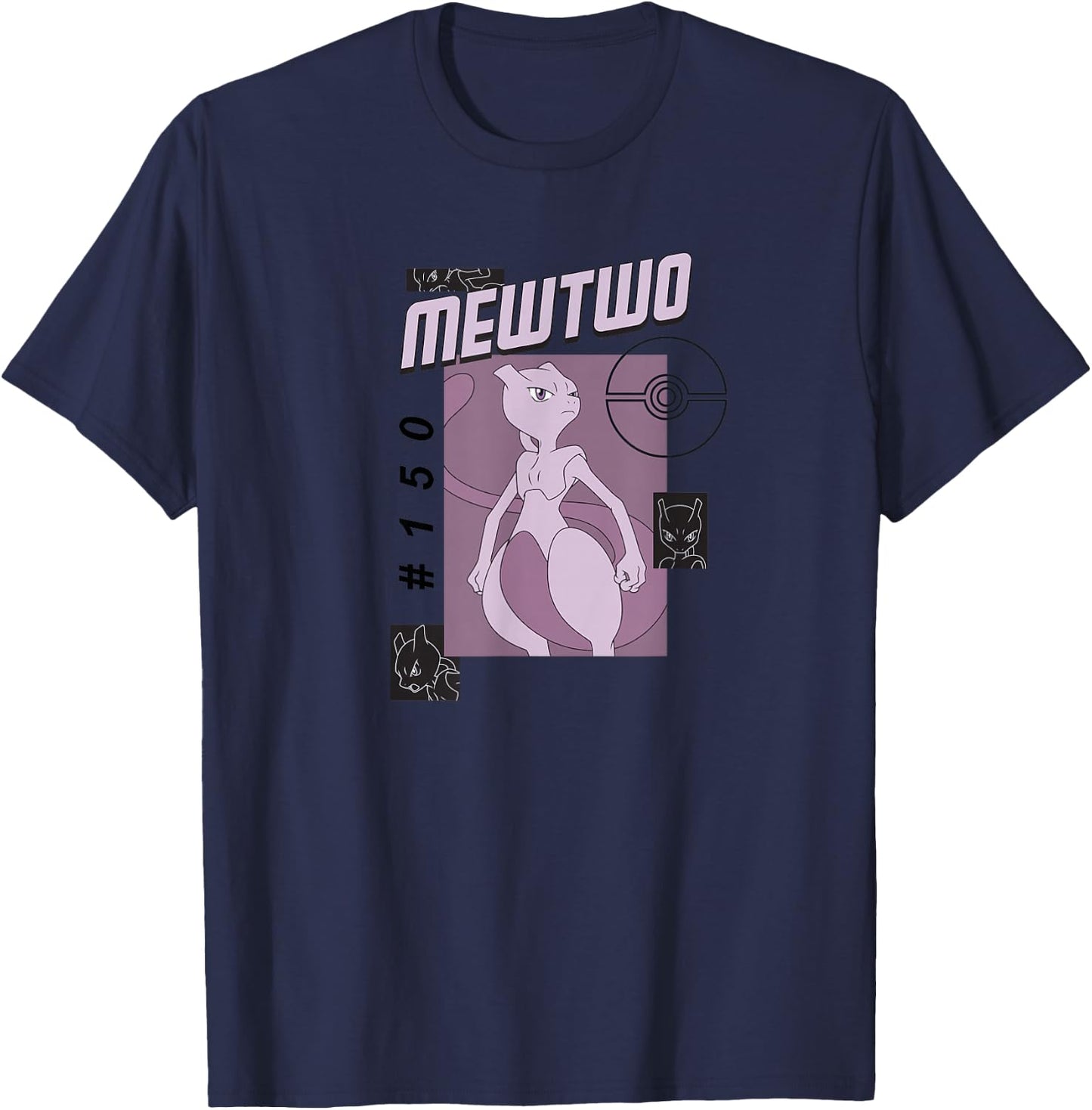 Pokémon - Mewtwo #150 Pokédex T-Shirt - T-Shirt | Navy
