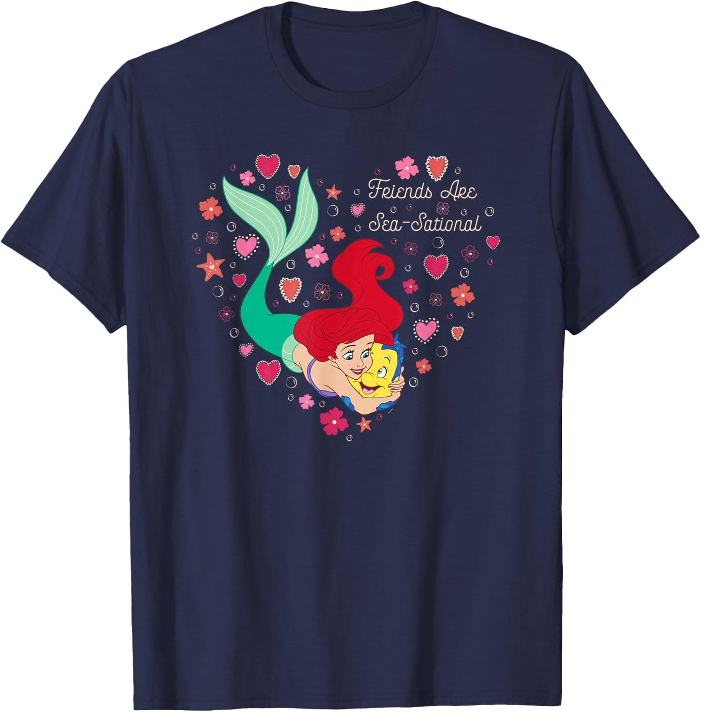 Disney The Little Mermaid Friends Are Sea-Sational Valentine T-Shirt - T-Shirt | Navy