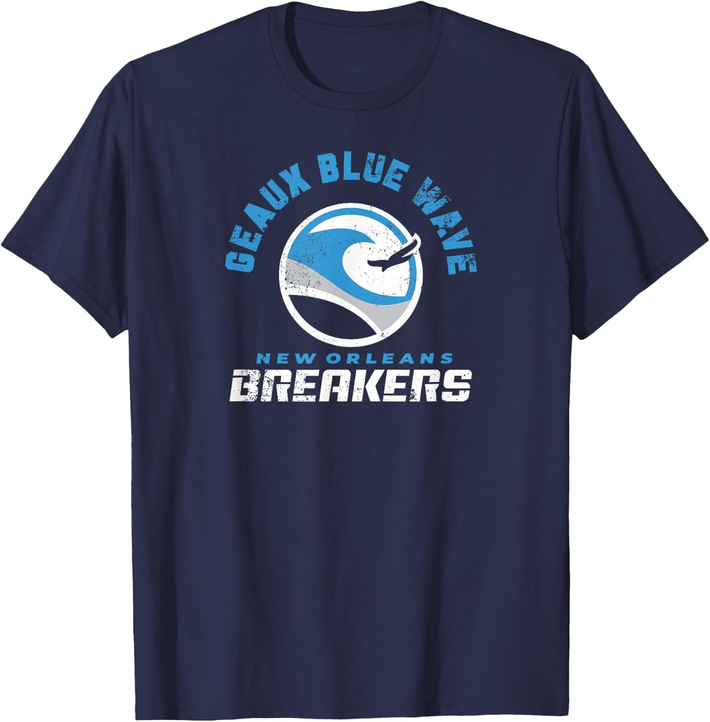 New Orleans Breakers: Geaux Blue Wave T-Shirt - T-Shirt | Navy
