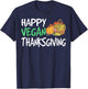 Happy Vegan Thanksgiving Funny Turkey Day T-Shirt - T-Shirt | Navy