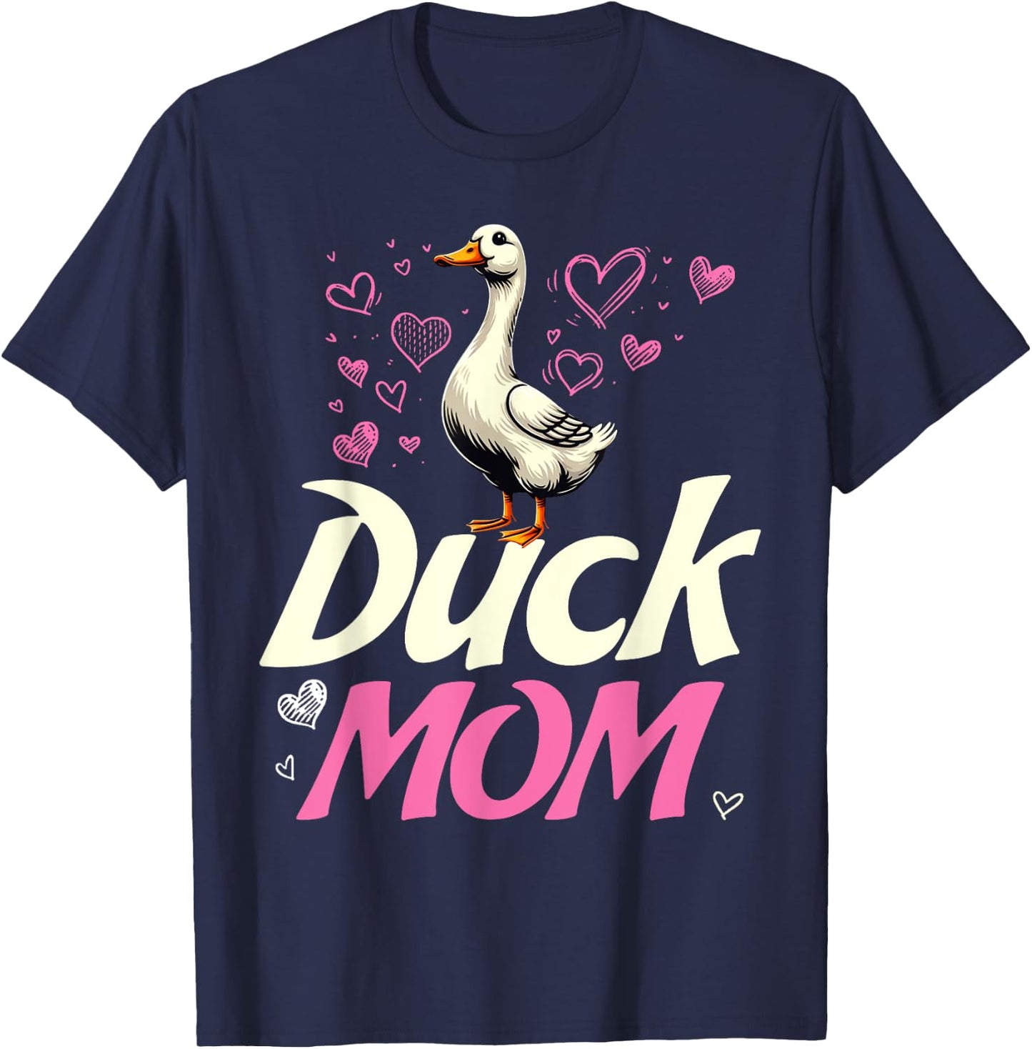 Crazy Duck Lady Funny Duck Lover Gifts Girls Women Duck Mom T-Shirt - T-Shirt | Navy