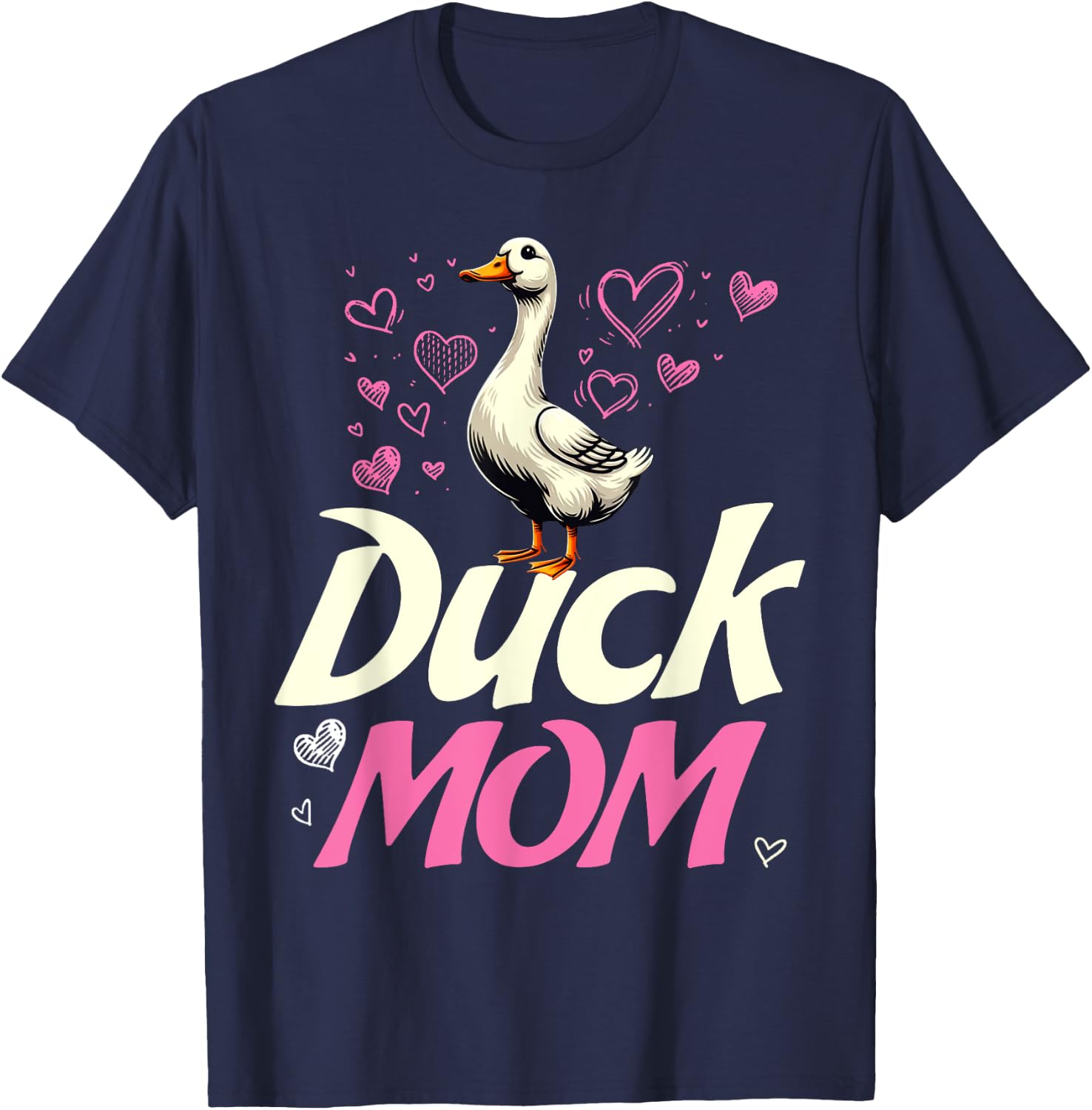 Crazy Duck Lady Funny Duck Lover Gifts Girls Women Duck Mom T-Shirt - T-Shirt | Navy