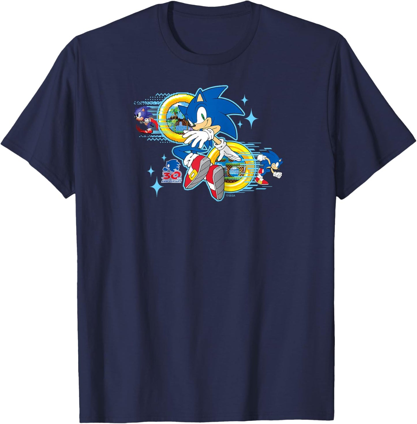Sonic the Hedgehog's 30th Anniversary Raglan Baseball T-Shirt - T-Shirt | Navy