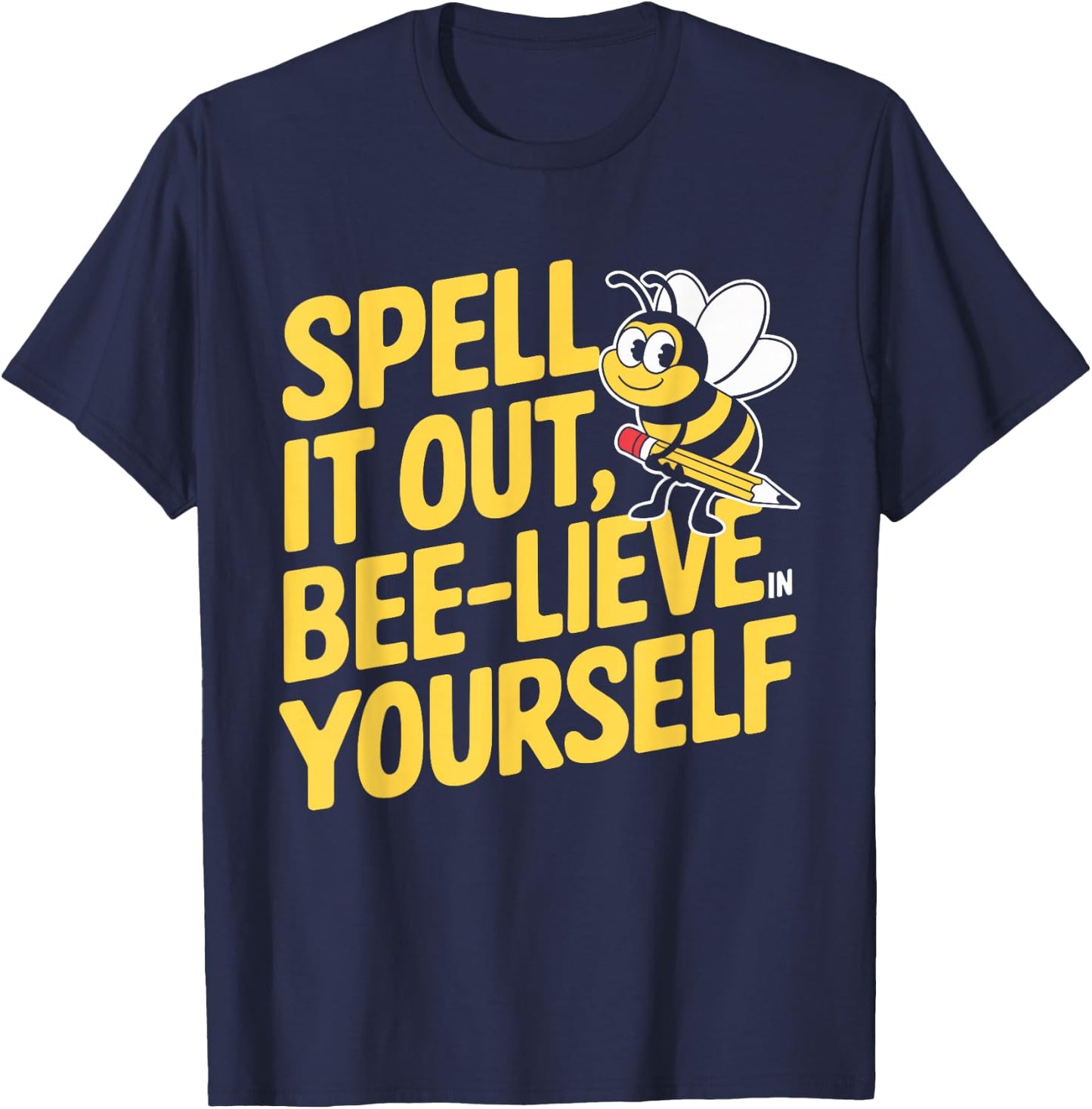 Spelling Bee Humour Spelling Champion Word Nerd Spelling T-Shirt - T-Shirt | Navy