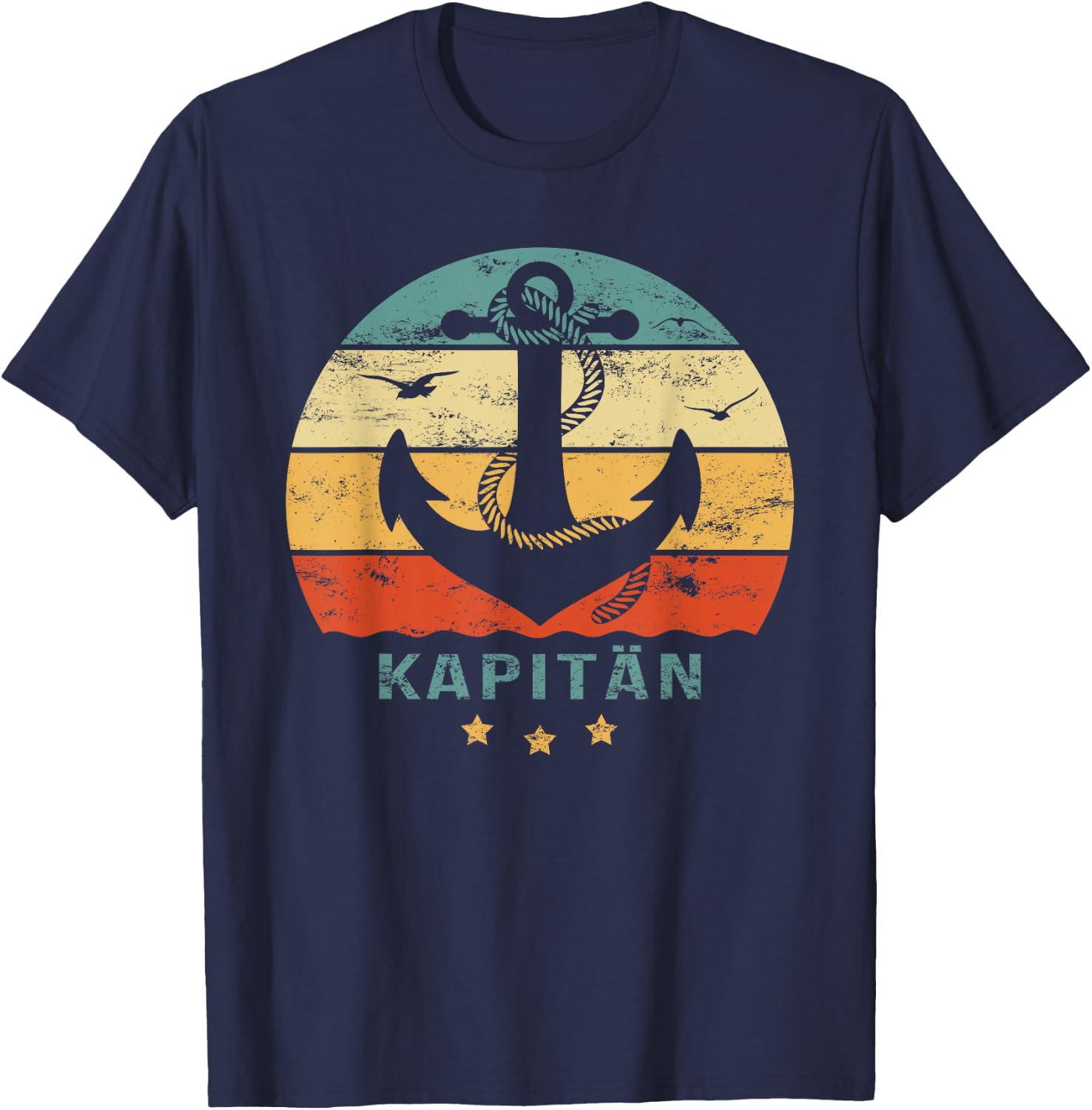 Men's Captain Anchor Design Boat Driving Licence for Captain , black, s T-Shirt - T-Shirt | Navy