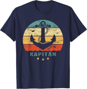 Men's Captain Anchor Design Boat Driving Licence for Captain , black, s T-Shirt - T-Shirt | Navy