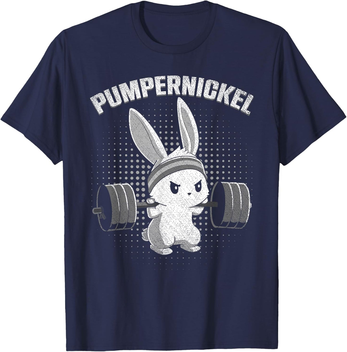 Pumpernickel Fitness Bunny Easter Bunny Gym Rabbit , black T-Shirt - T-Shirt | Navy