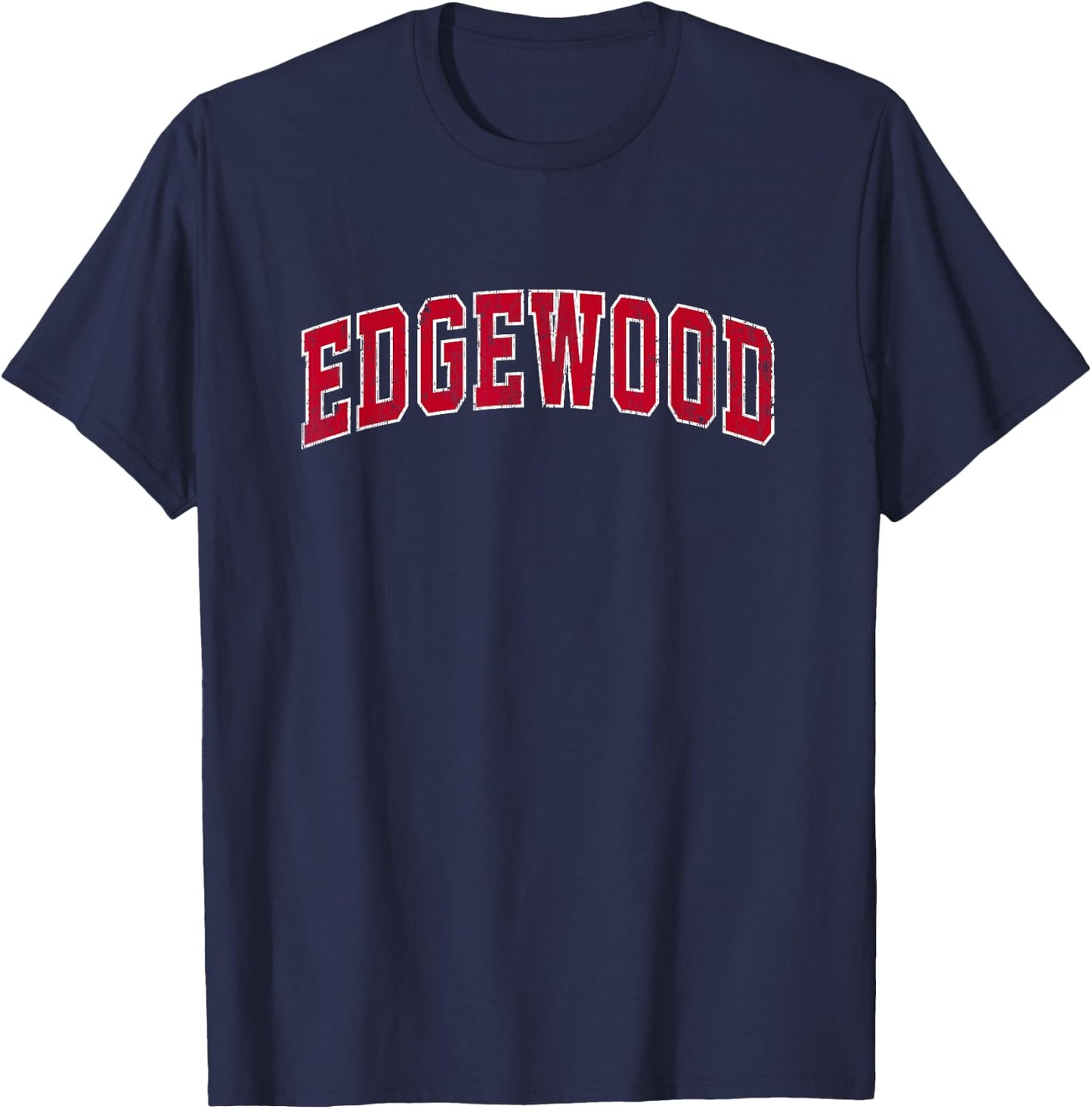 Edgewood Maryland MD Vintage Sports Design Red Design T-Shirt - T-Shirt | Navy