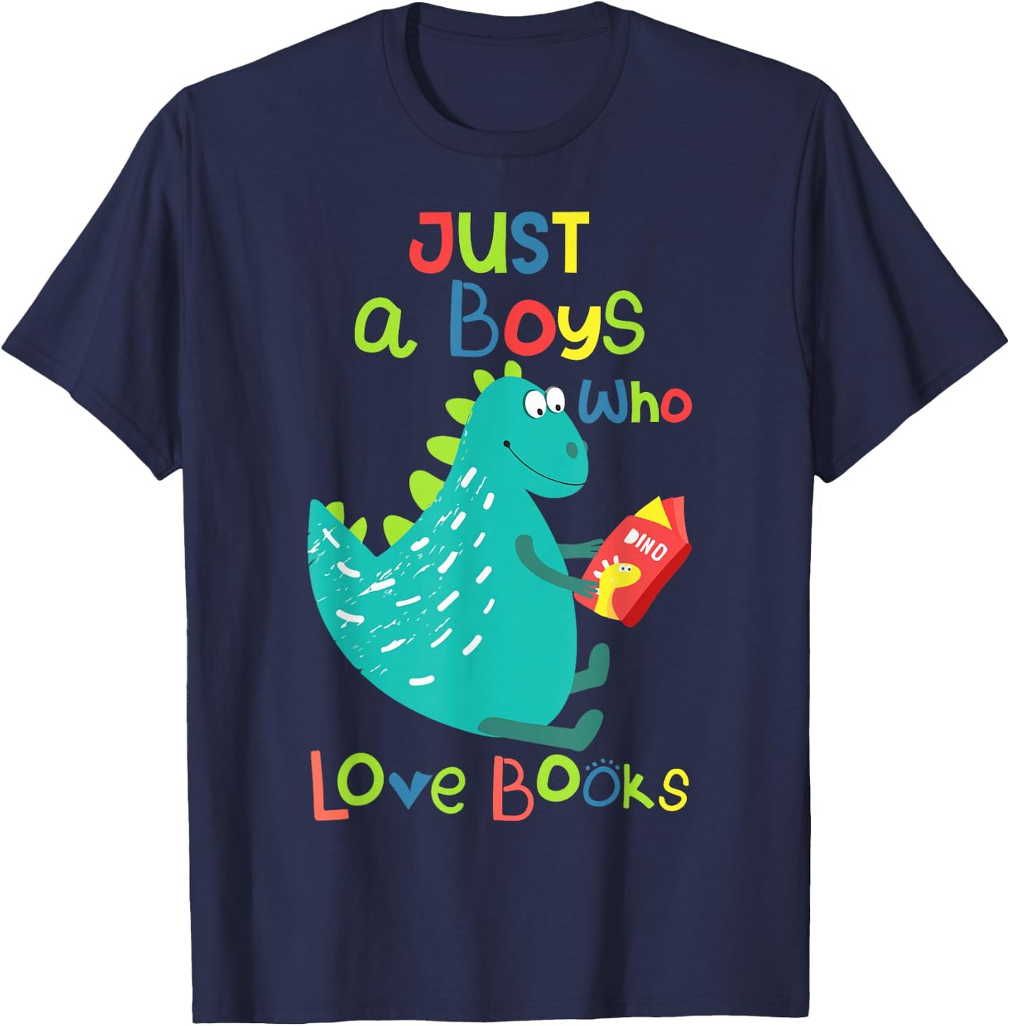 Reading-Shirt Boy Loves Books Bookworm Kids Toddler Nerdy T-Shirt - T-Shirt | Navy