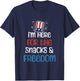 I'm Here For The Snacks & Freedom USA Funny 4th of July Kids T-Shirt - T-Shirt | Navy