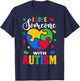 I Love Someone With Autism Awareness Heart Puzzle Pieces T-Shirt - T-Shirt | Navy
