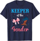 Boots or Bows Gender Reveal Decorations Keeper of the Gender T-Shirt - T-Shirt | Navy