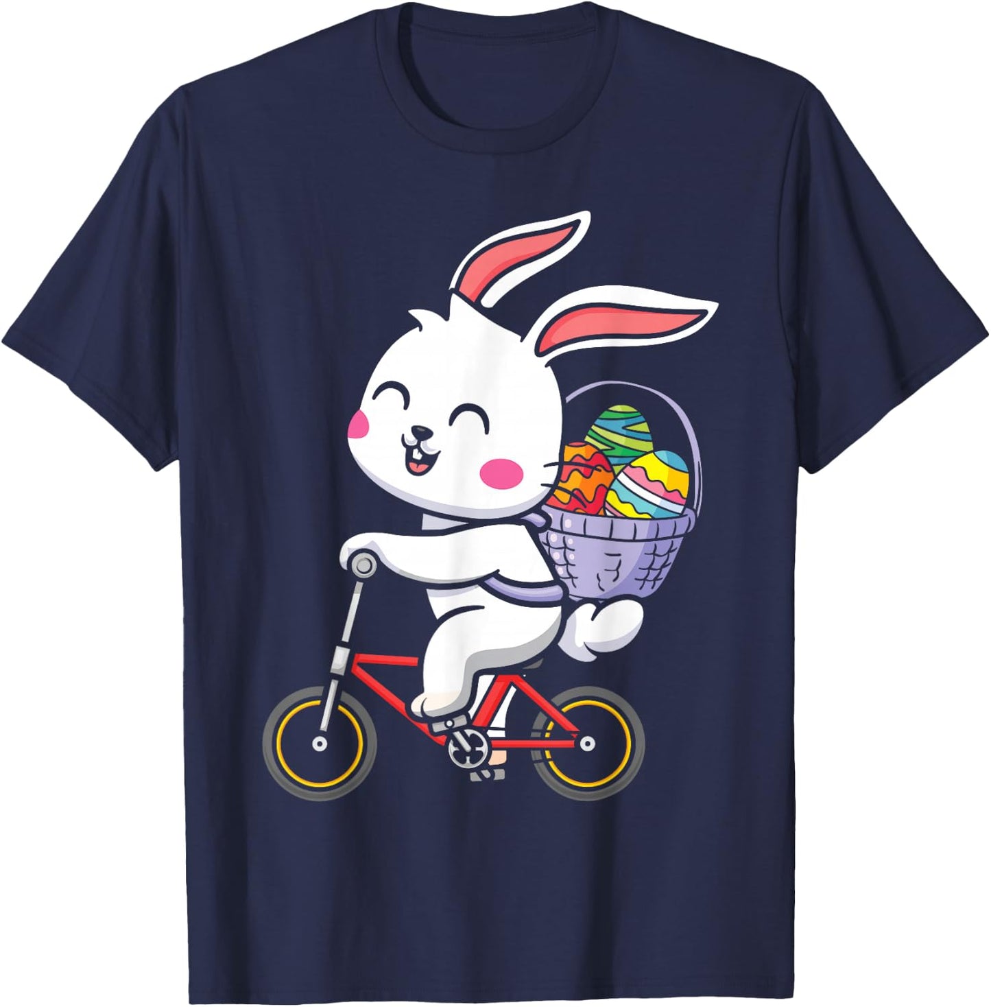 Pedaling Paws Biking Eierkorb mit Osterhasen für Kinder und Kleinkinder T-Shirt - T-Shirt | Navy