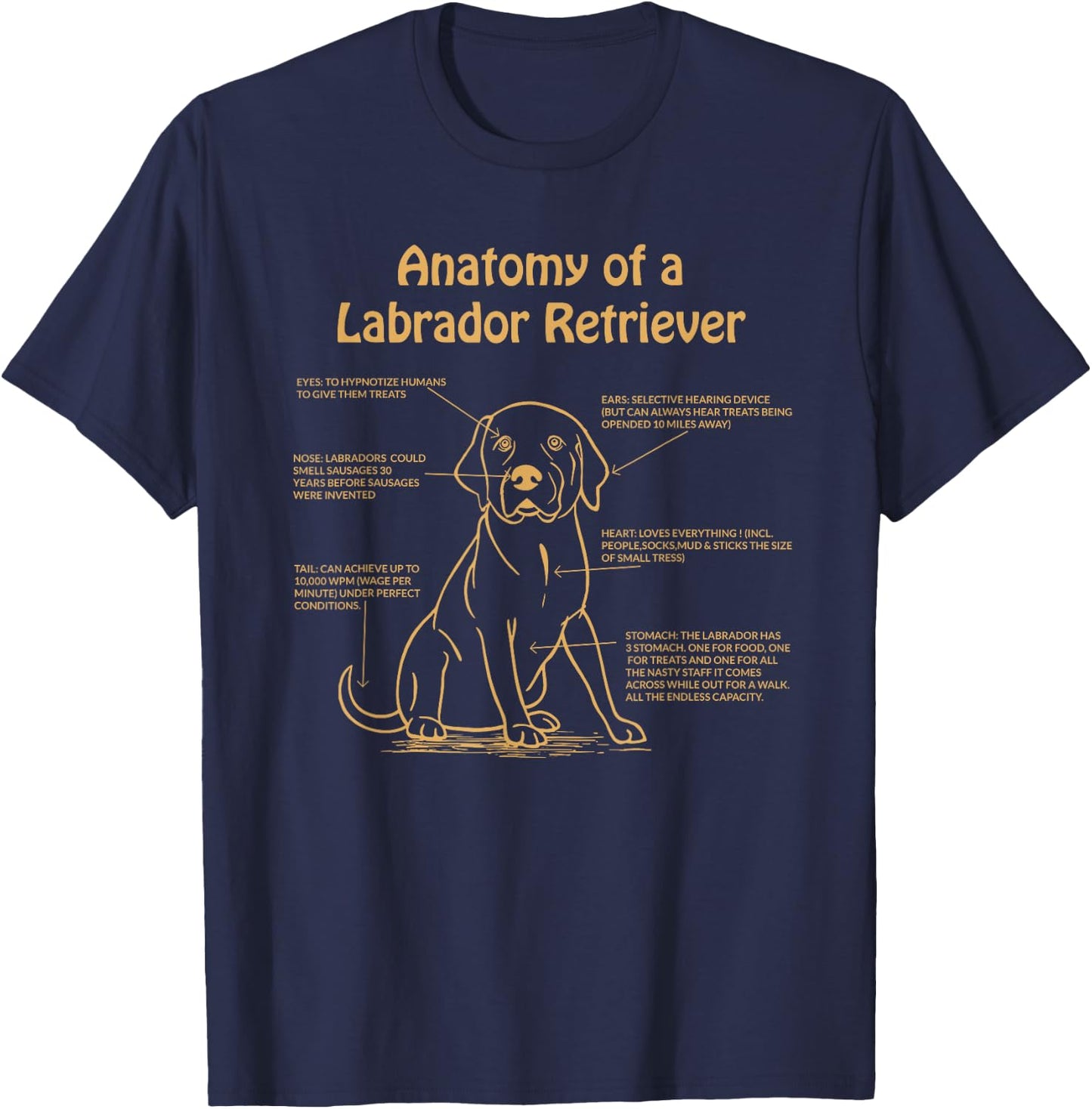 Anatomy of a Labrador Retriever Lab Owner T-Shirt - T-Shirt | Navy