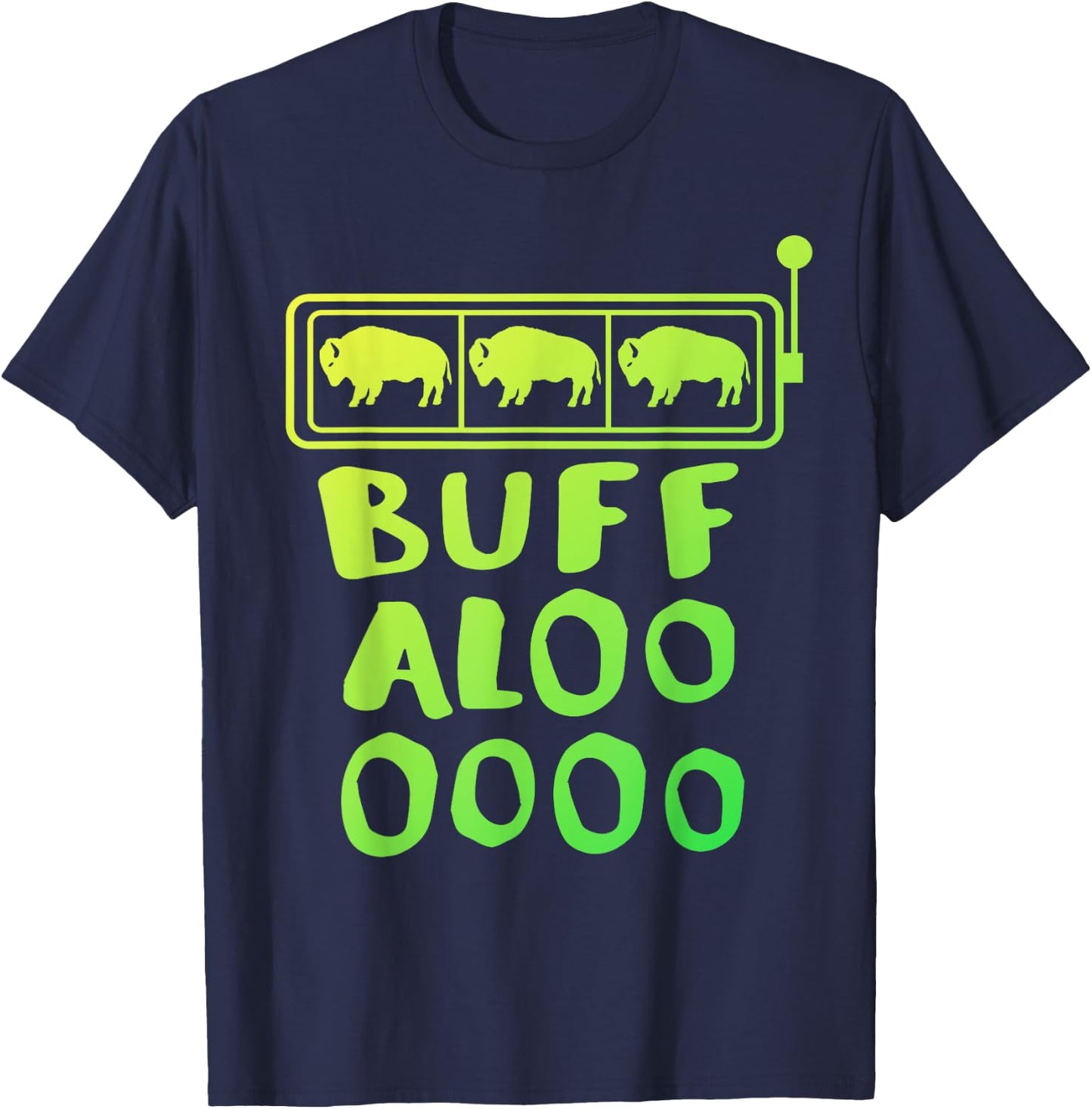 Lucky Green Buffalo Casino Slots Wear T-Shirt - T-Shirt | Navy
