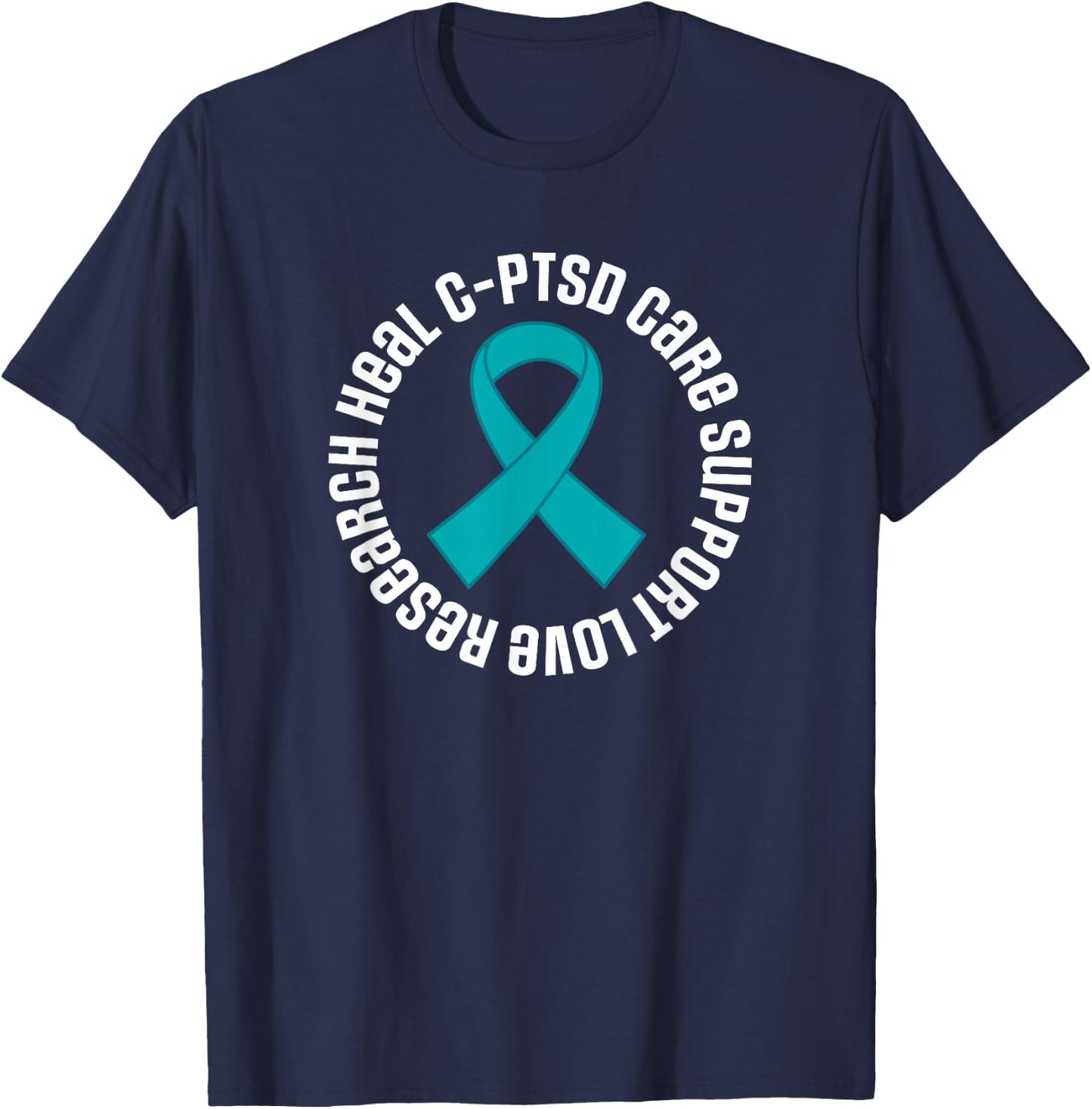 C-PTSD Awareness Ribbon Support Month T-Shirt - T-Shirt | Navy
