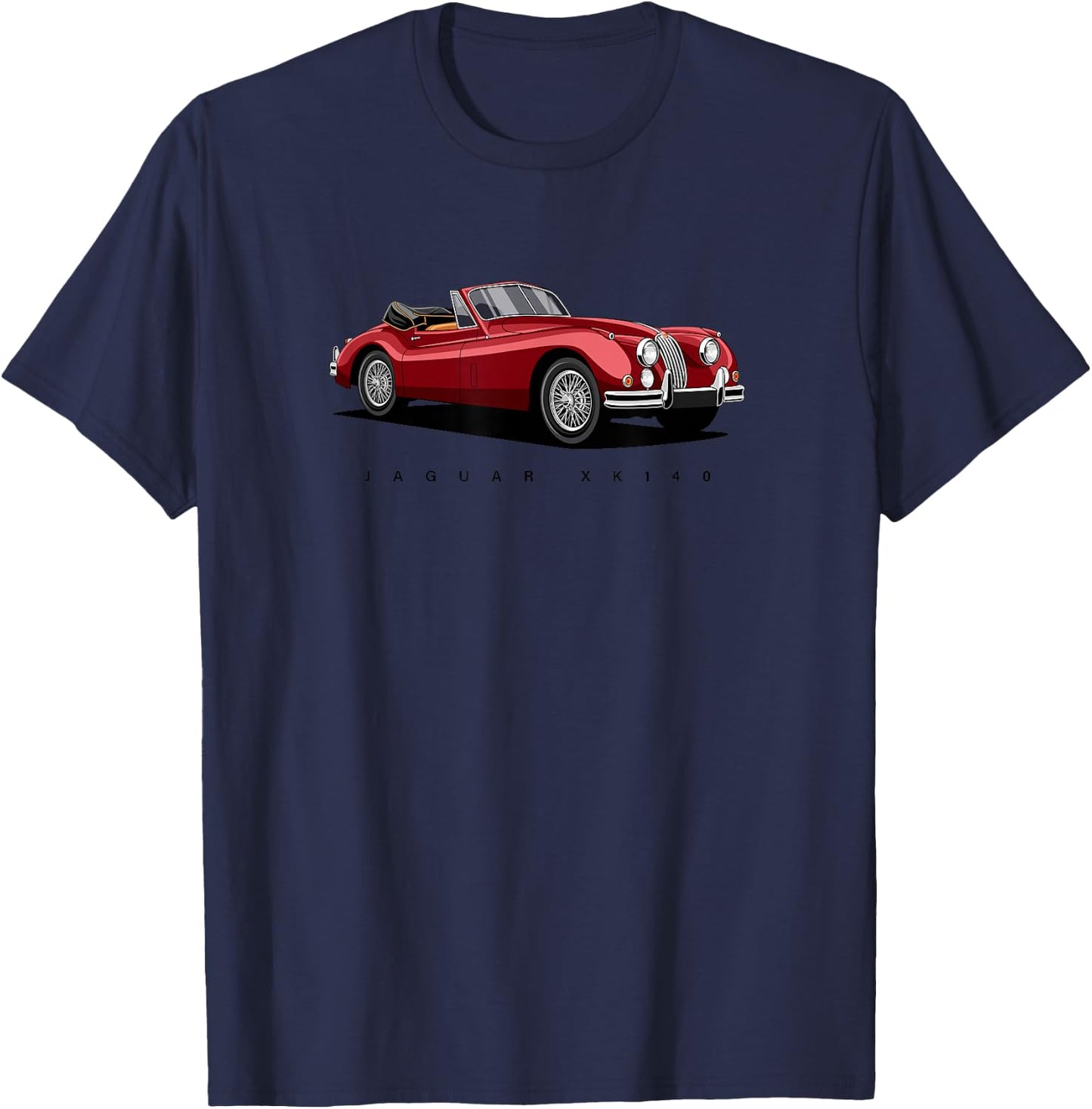 British Classic Sports Cars - Jaguar XK 140 T-Shirt - T-Shirt | Navy