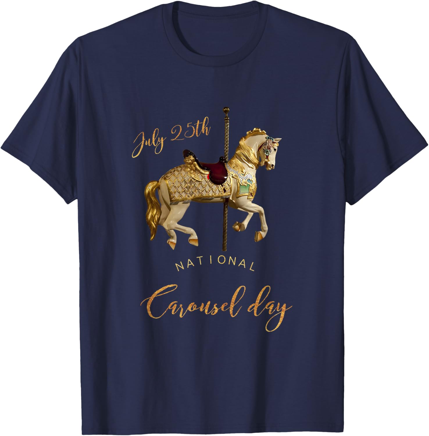 National Carousel Day - July 25th Souvenir T-Shirt - T-Shirt | Navy