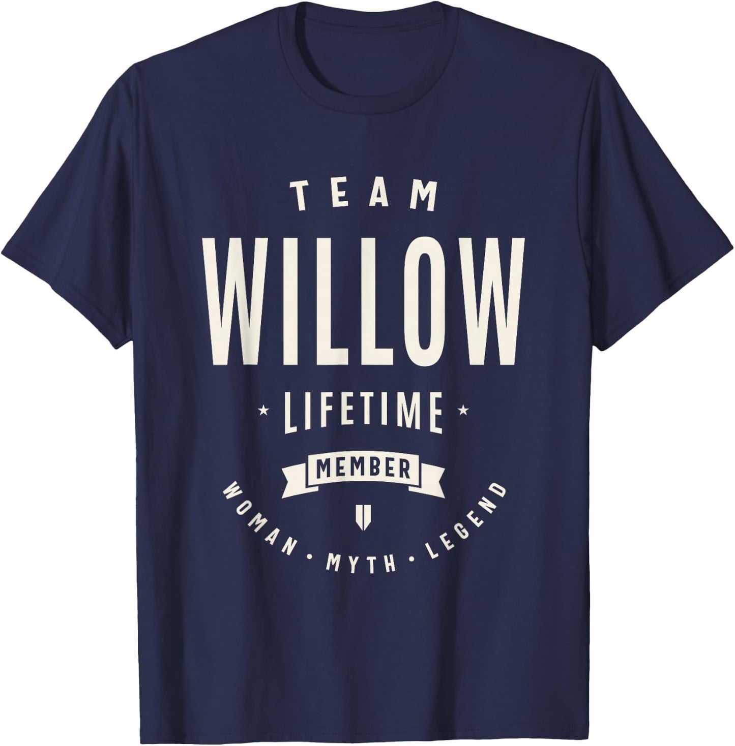 Team Willow Lifetime Member Funny Name Willow T-Shirt - T-Shirt | Navy