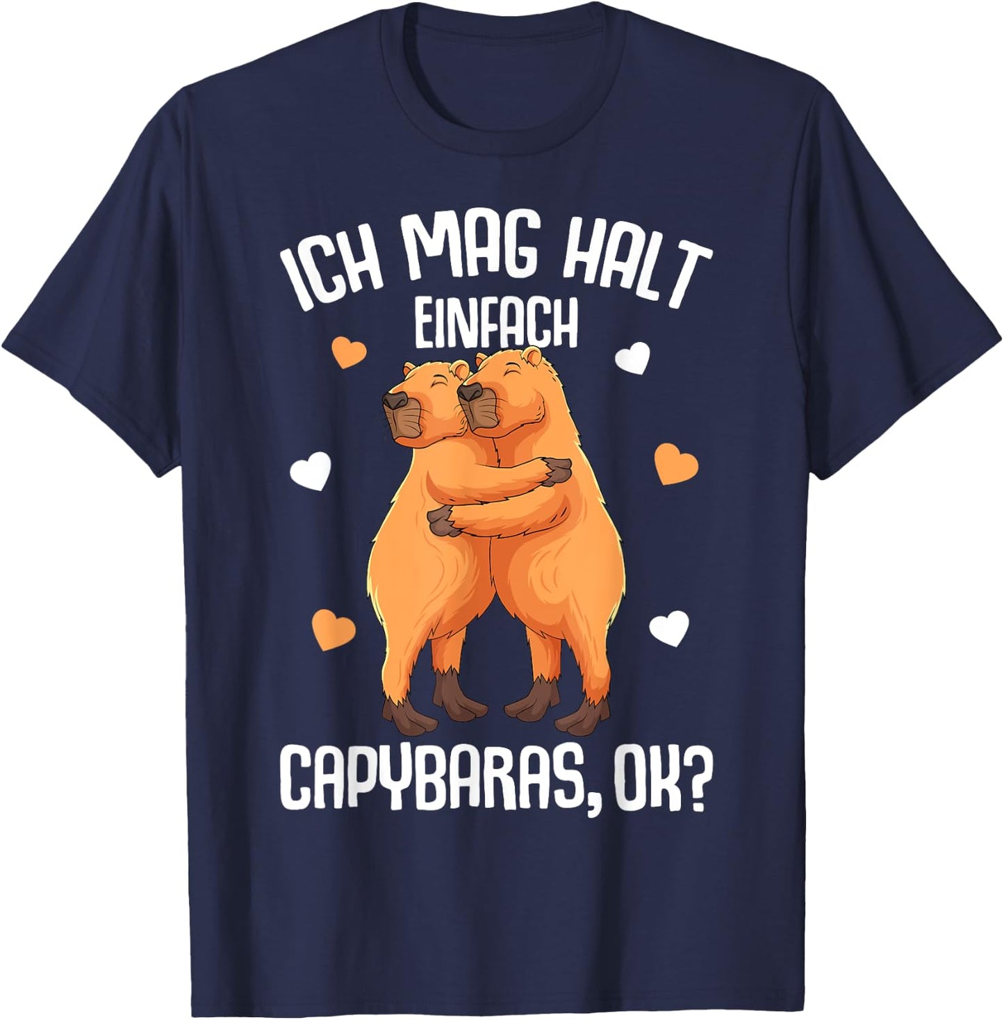 Ich mag Halt Capybara Children's Girls' Women's T-Shirt - T-Shirt | Navy