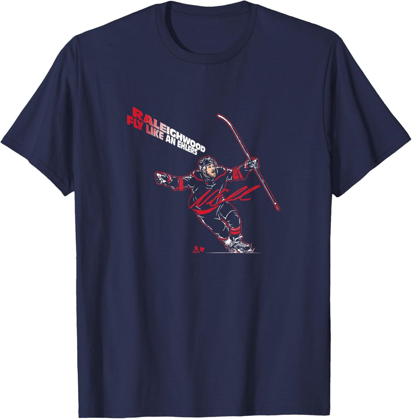 Nikolaj Ehlers - Fly Like an Ehlers - Carolina Hockey T-Shirt - T-Shirt | Navy