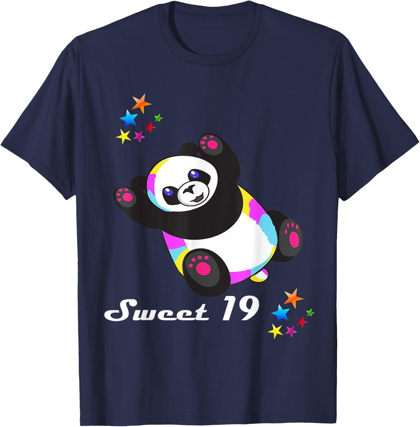 Geschenk zum 19. Geburtstag für Frauen und Mädchen, lustiger süßer Panda T-Shirt - T-Shirt | Navy