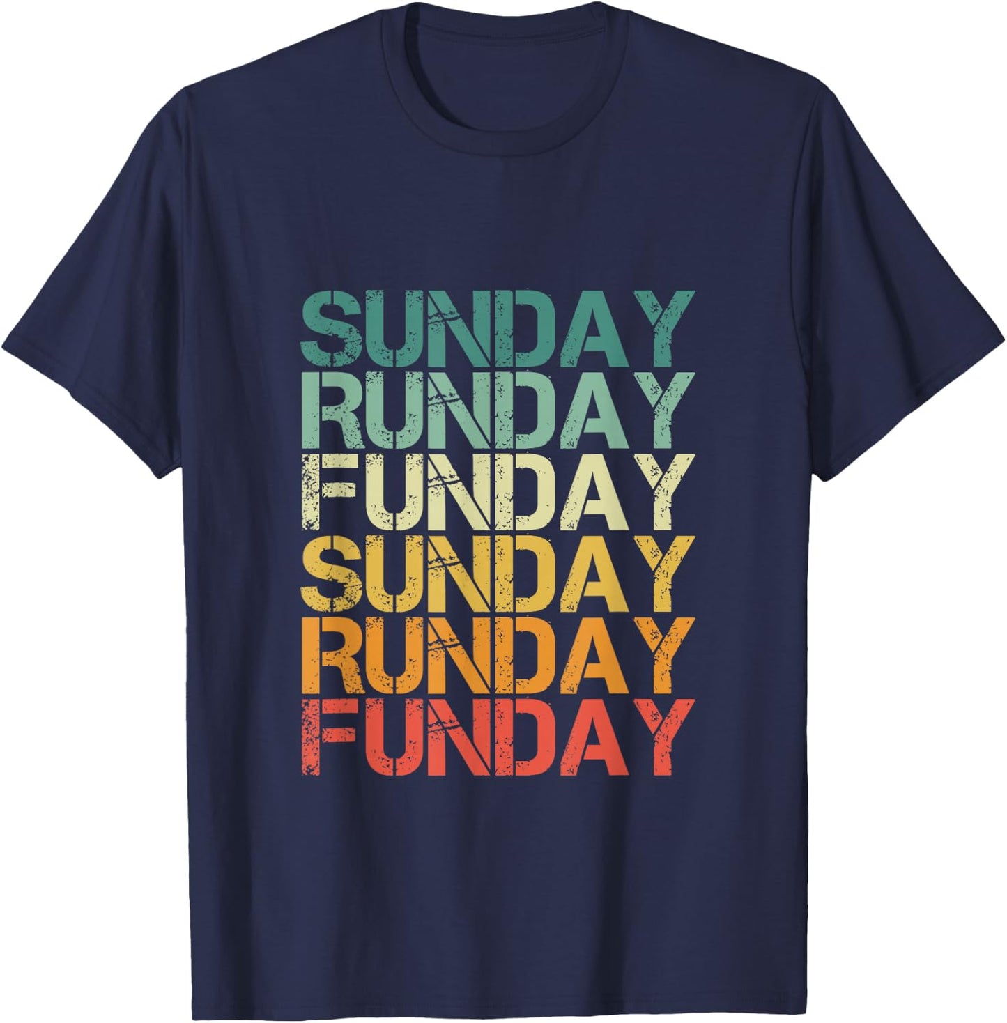Sunday Runday Funday - Vintage Retro Fitness Sport T-Shirt - T-Shirt | Navy