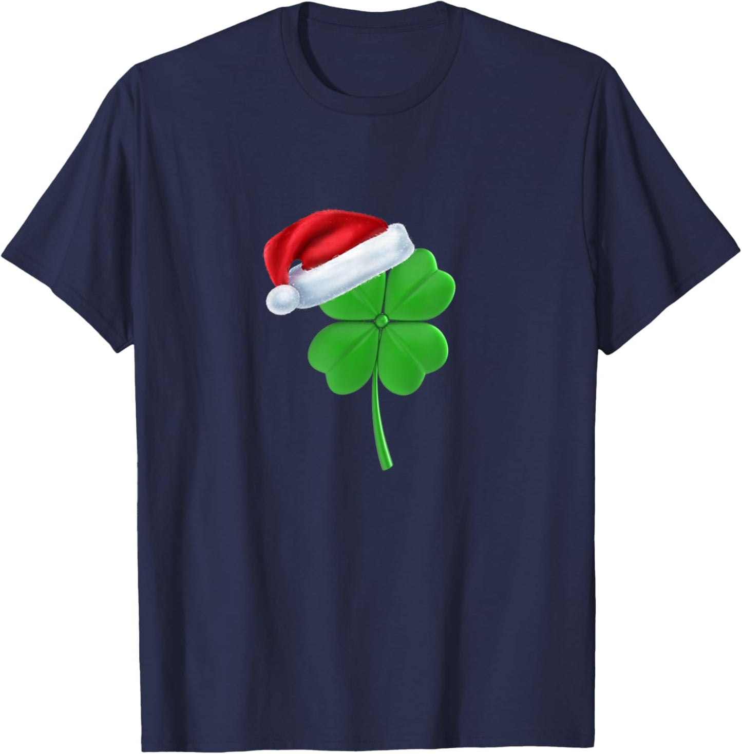 Irish Shamrock Lucky Clover Christmas Holiday Party T-Shirt - T-Shirt | Navy