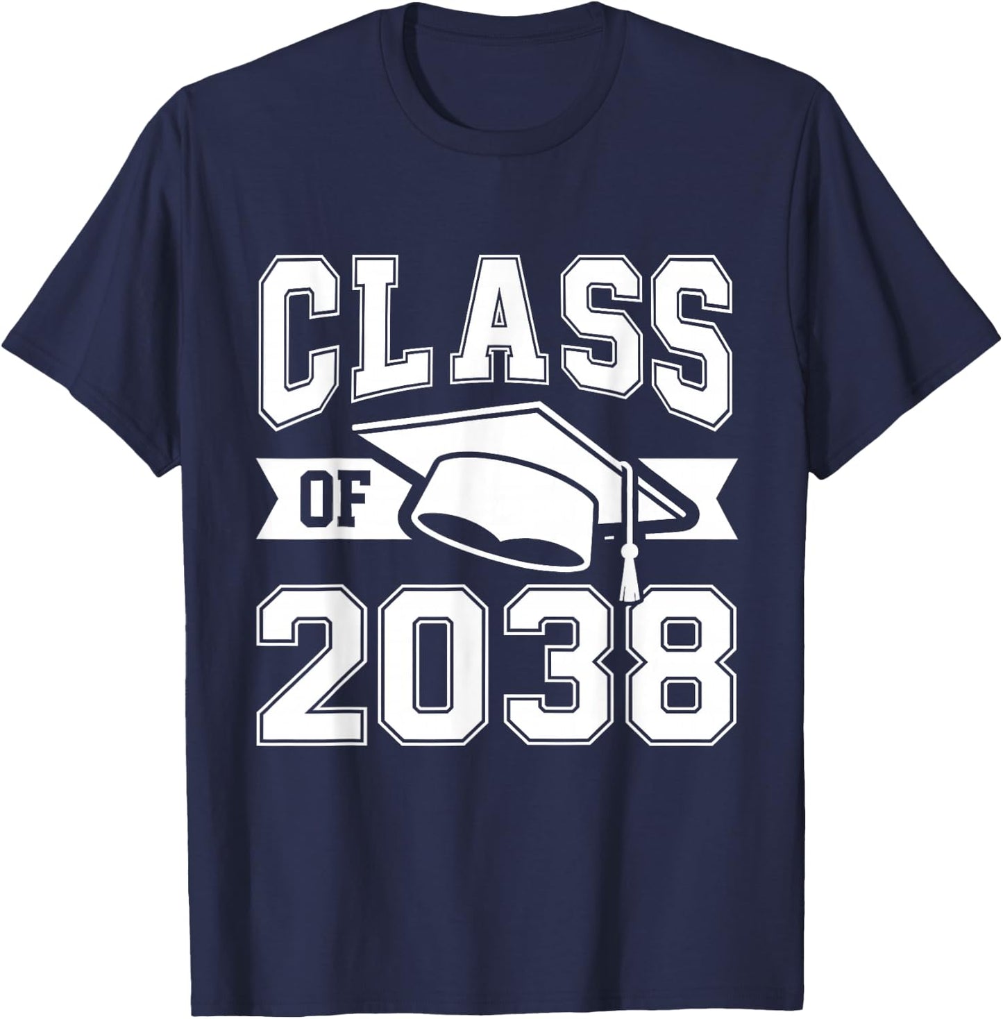 Class of 2038 Grow with me Boys Girls Kids Graduation 2038 T-Shirt - T-Shirt | Navy
