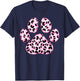 Cat Paw Print Cute Leopard Pattern Dog Lover Leopard Print Men Women Kids T-Shirt - T-Shirt | Navy