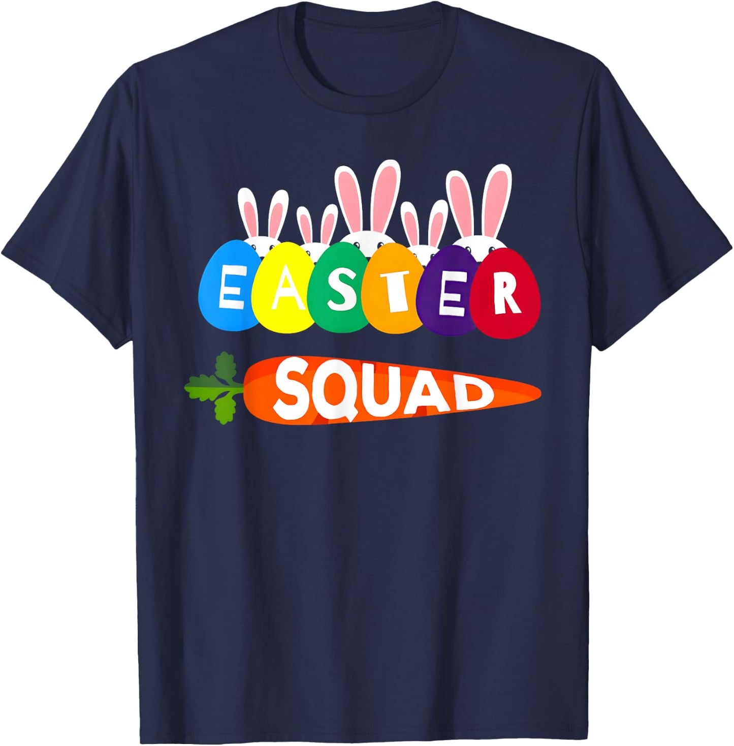 Easter Squad Family Matching Easter Day Bunny Egg Hunt Group T-Shirt - T-Shirt | Navy
