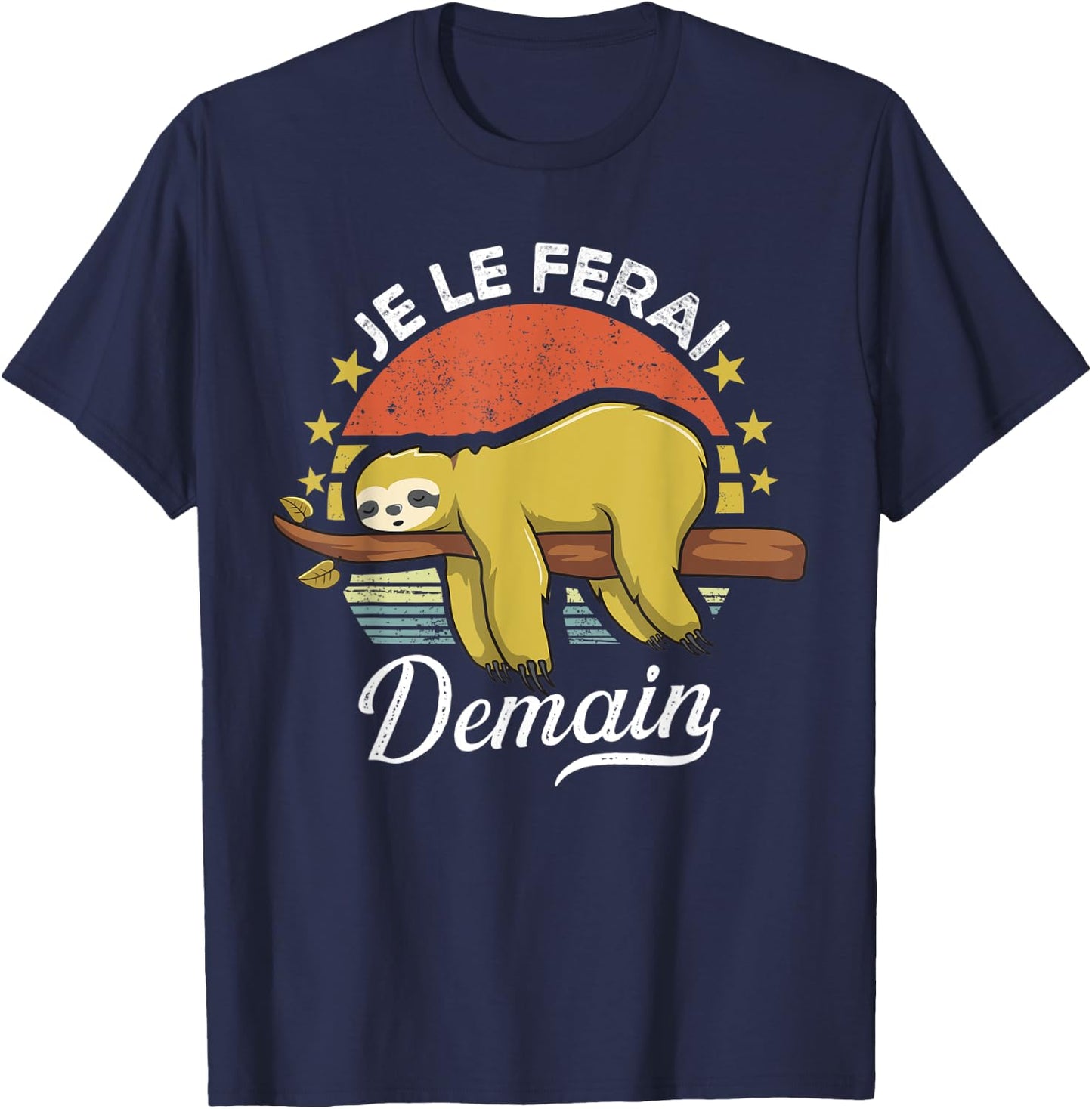 Humor I Will Do It Tomorrow Lazy Procrastination , Black, S T-Shirt - T-Shirt | Navy
