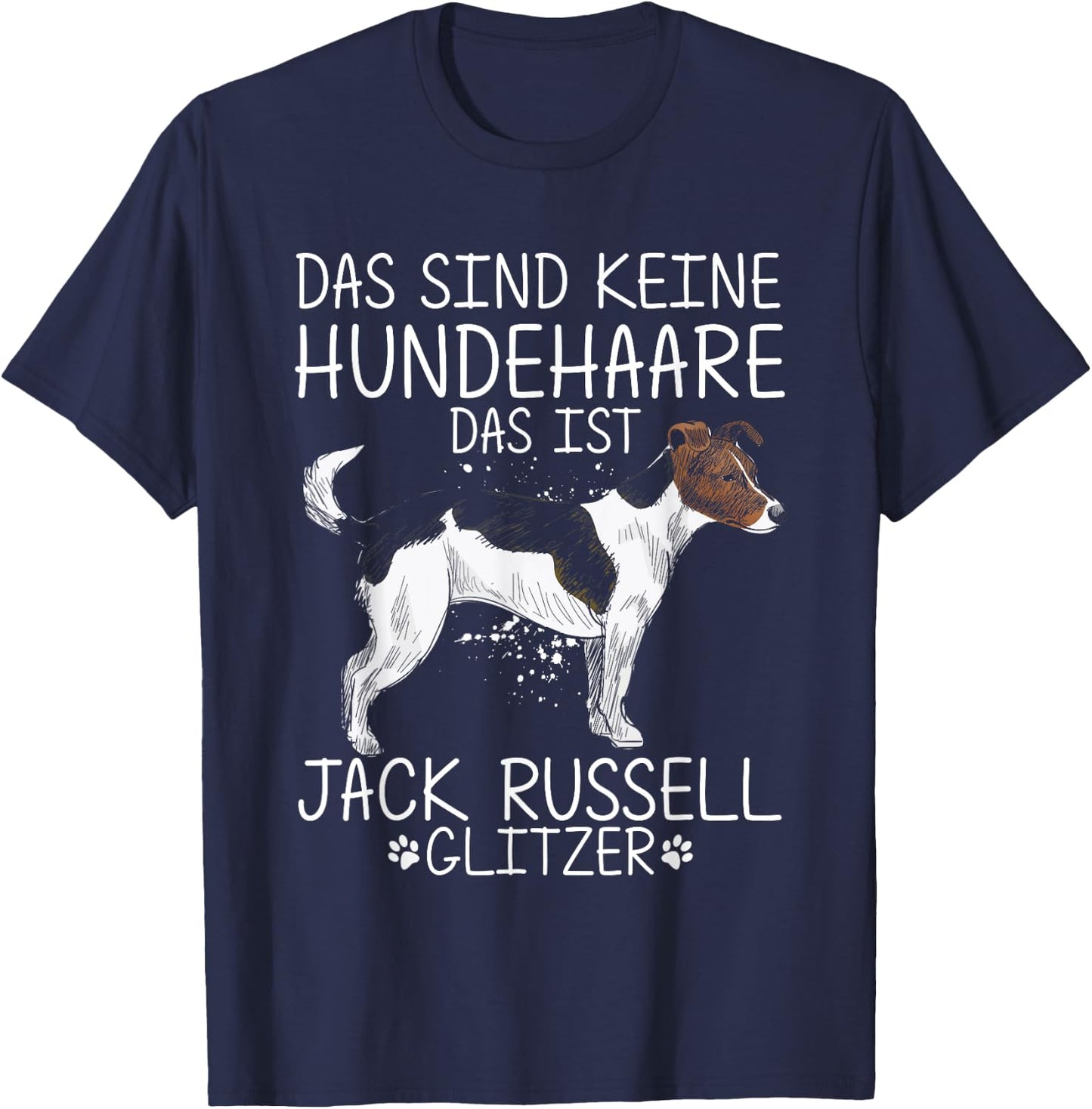 Jack Russell Terrier Hund Glitzer Geschenk Hundeliebhaber T-Shirt - T-Shirt | Navy