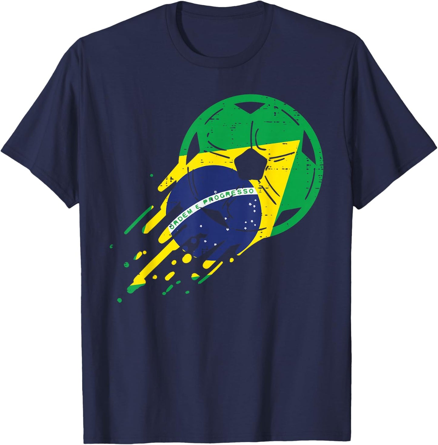 Brazil Flag Brazilian Soccer Football Fan Men Women Kids T-Shirt - T-Shirt | Navy